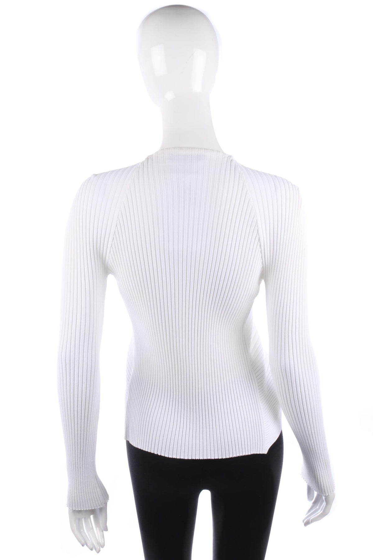 She's So Cardigan Ribbed Design White Size 42. Italian Designer Knitwear - Ava & Iva
