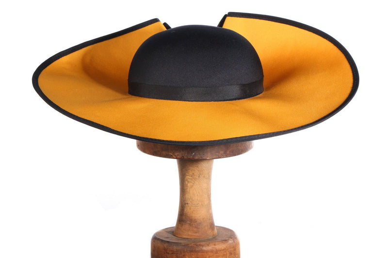 Genevieve Louis Designs Nigel Rayment Black and Yellow Hat 53.5cm - Ava & Iva