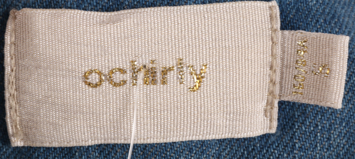 Fabulous Ochirly Blue Denim Jacket with Crotchet Collar Size S - Ava & Iva