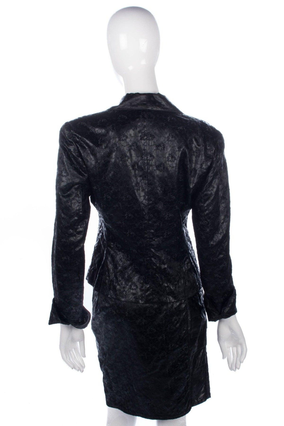 Marilyn Hattersley Skirt Suit Black embroidered and Sequin Material Size10/ Small - Ava & Iva