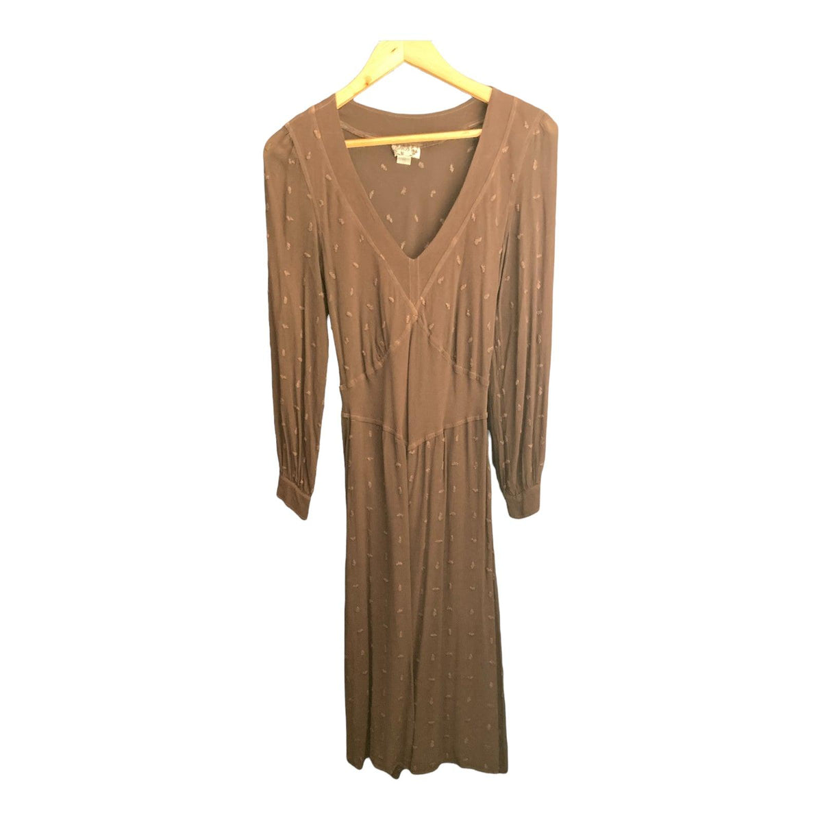 Ghost Brown Long Sleeved Dress UK Size Medium. - Ava & Iva