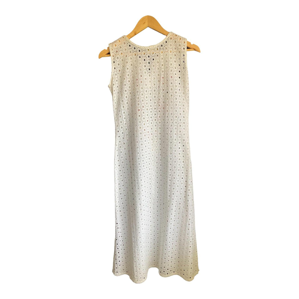 Tena Durrani White Embroidered Front Sleeveless Dress UK Size 8 - Ava & Iva