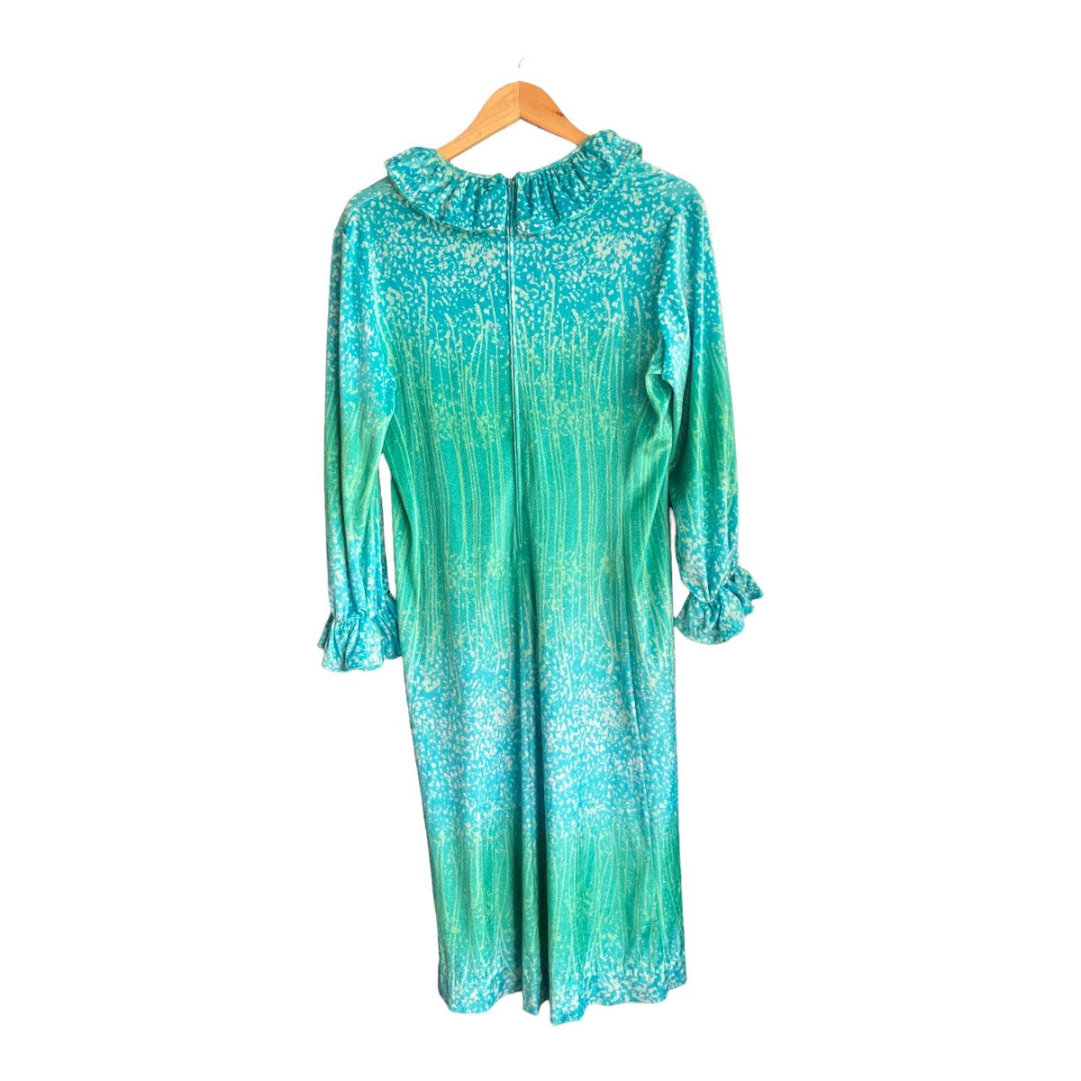 Travona Petrol Blue And Green Long Sleeved Dress UK Size 16 - Ava & Iva