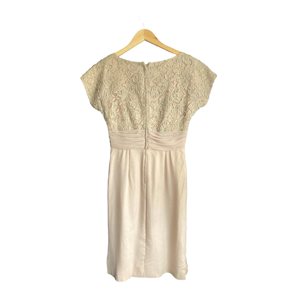 Gina Taupe Capped Sleeved Dress UK Size 12 - Ava & Iva