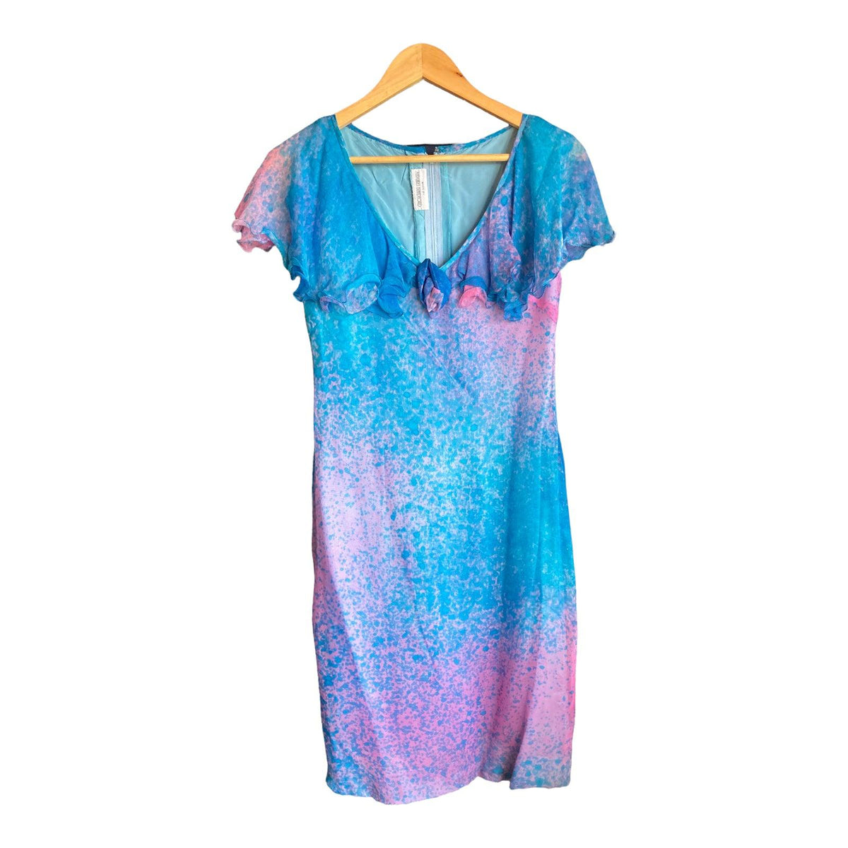 Margaret Blandford Pink and Blue Sleeveless Dress UK Size 8. - Ava & Iva