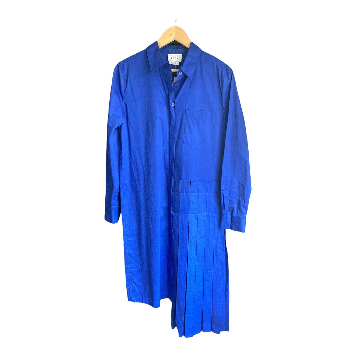 DKNY Cotton Royal Blue Long Sleeved Dress UK Size Medium. - Ava & Iva