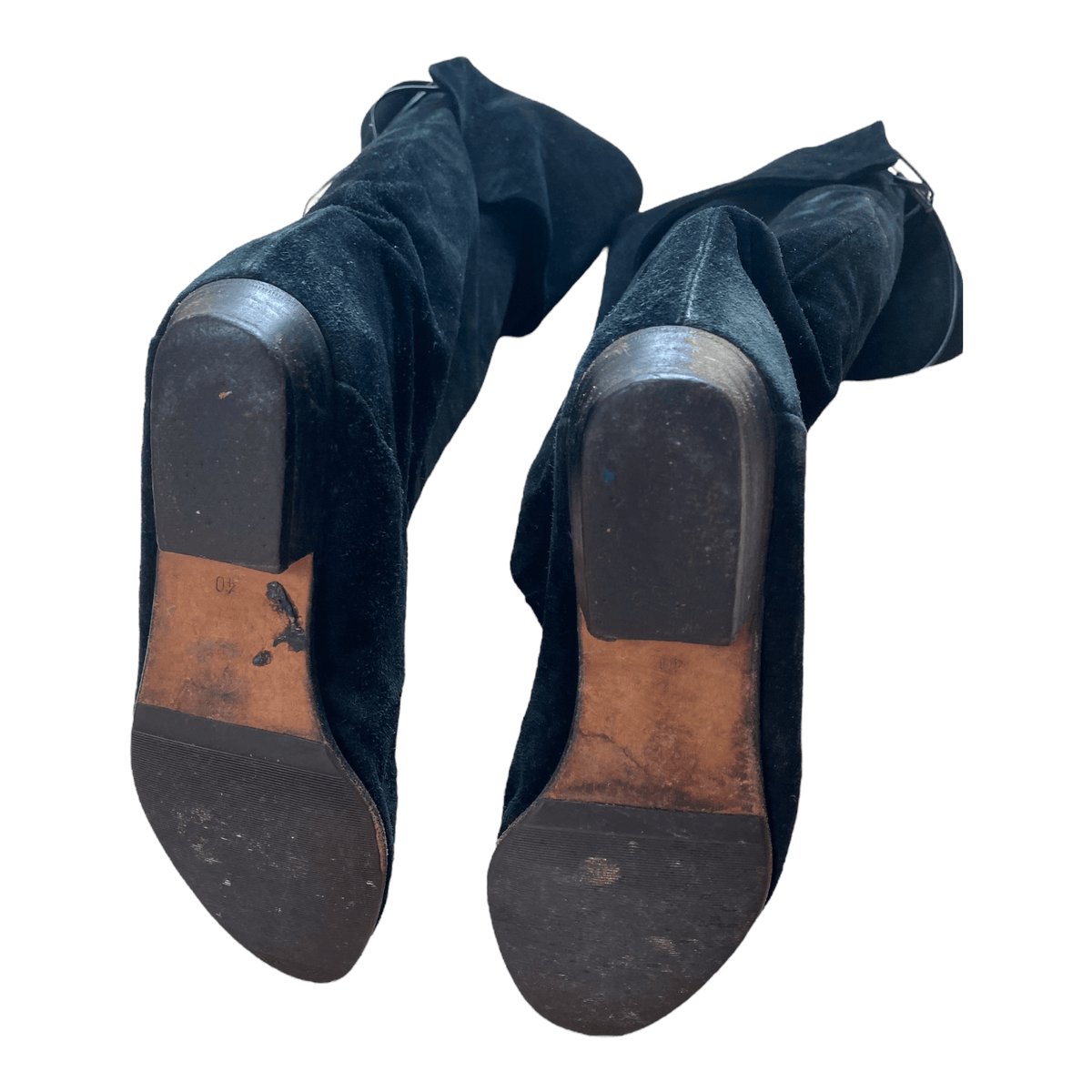 Suede Over The Knee Boots Black UK 7 EU 40 - Ava & Iva