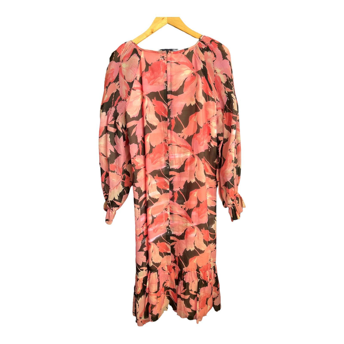 Kitty Copeland Pink Floral Long Sleeved Dress UK Size 14 - Ava & Iva