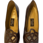 Pablo Zapatero Leather Block Heeled Court Shoes Brown UK 5.5 EU 38.5 - Ava & Iva