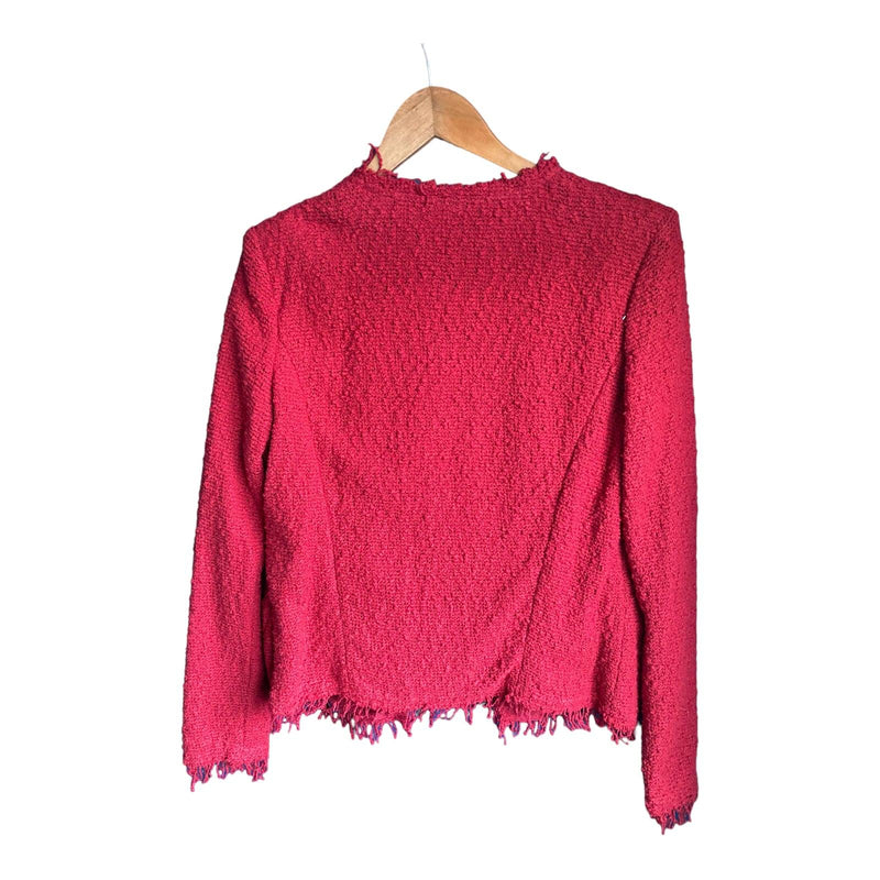 IRO Cotton Red Long Sleeved Jacket UK Size 12 - Ava & Iva