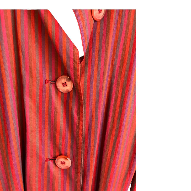 Aquascutum Cotton Red Striped Shirt Style Dress Long Sleeves UK Size 14 - Ava & Iva