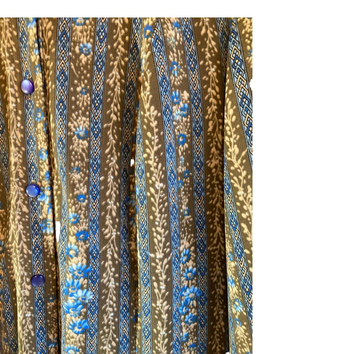 Giovannozzi Brown And Blue Long Sleeved Dress UK Size 14 - Ava & Iva