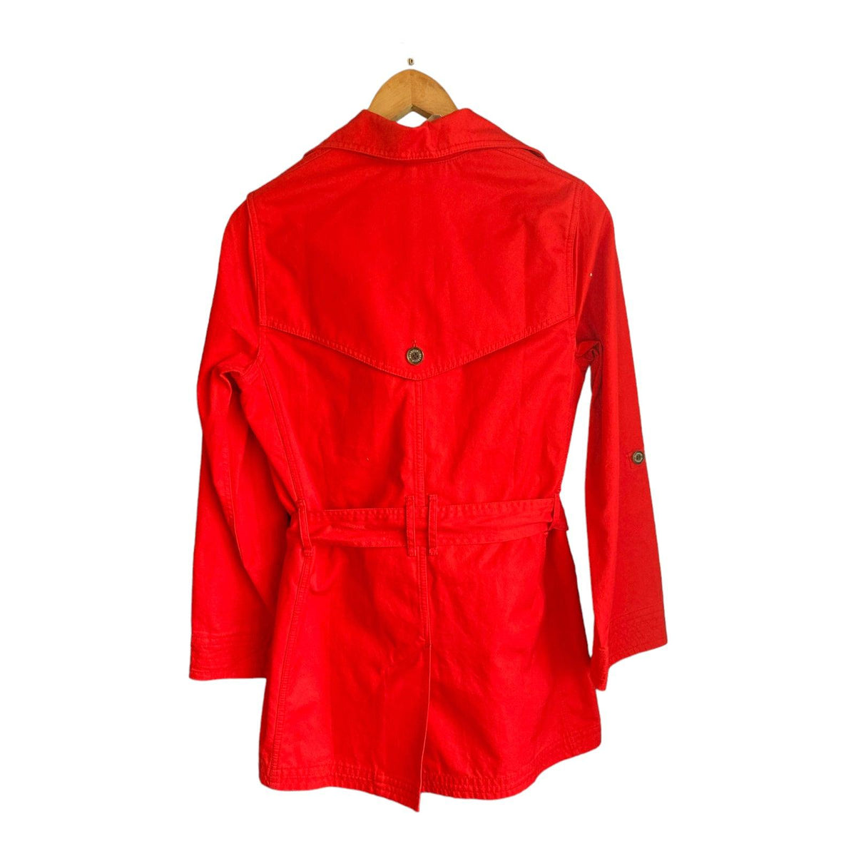 Barbour Cotton Red Long Sleeved Belted Jacket UK Size 10 - Ava & Iva