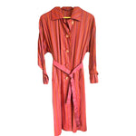 Aquascutum Cotton Red Striped Shirt Style Dress Long Sleeves UK Size 14 - Ava & Iva