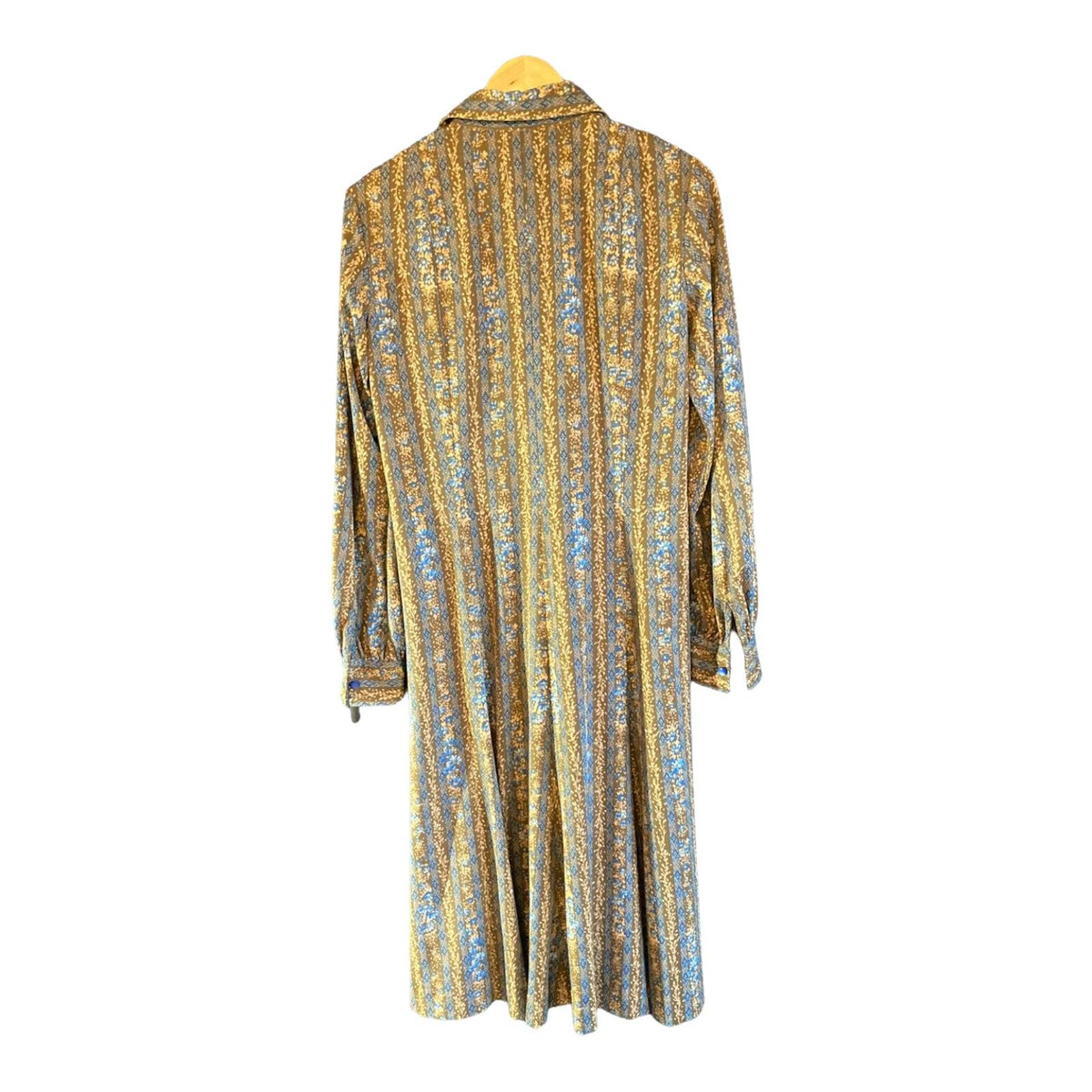 Giovannozzi Brown And Blue Long Sleeved Dress UK Size 14 - Ava & Iva