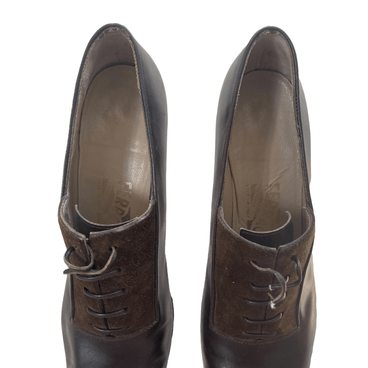 Ferragamo Leather Brogue Shoes Leather Brown UK 6 - Ava & Iva