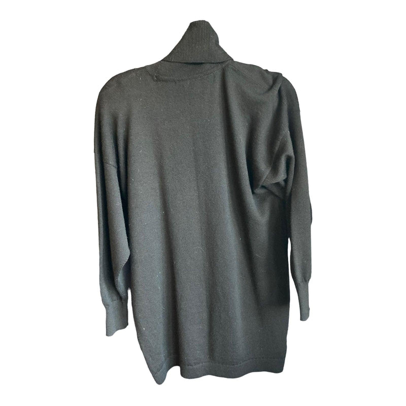 Jaeger Wool Black Long Sleeved Jumper Dress UK Size Medium - Ava & Iva