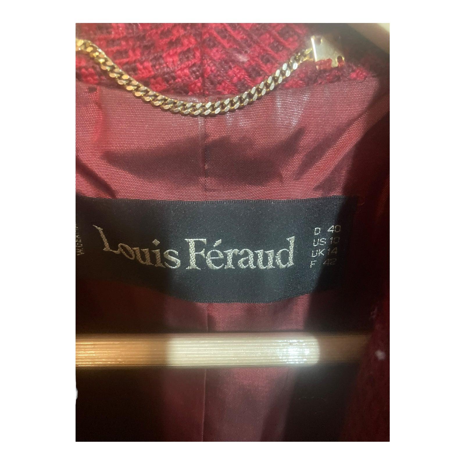 Louis Feraud Wool Red Dogtooth Skirt Suit Jacket - UK Size UK 14 Skirt –  Ava & Iva