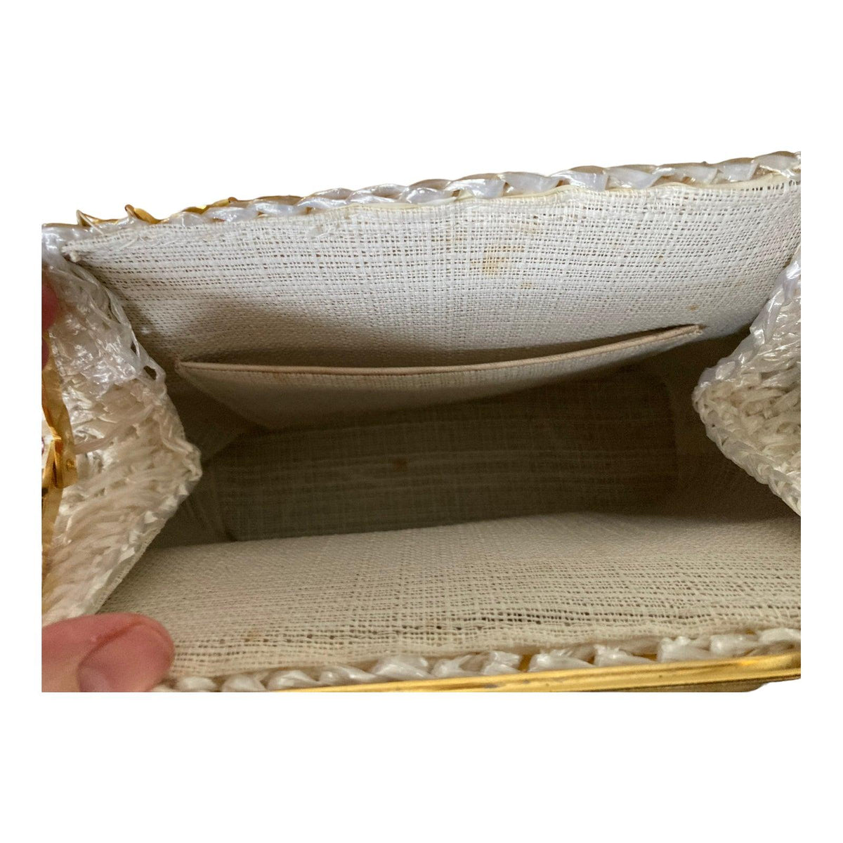 Vintage Beaded 1960's White Handbag - Ava & Iva