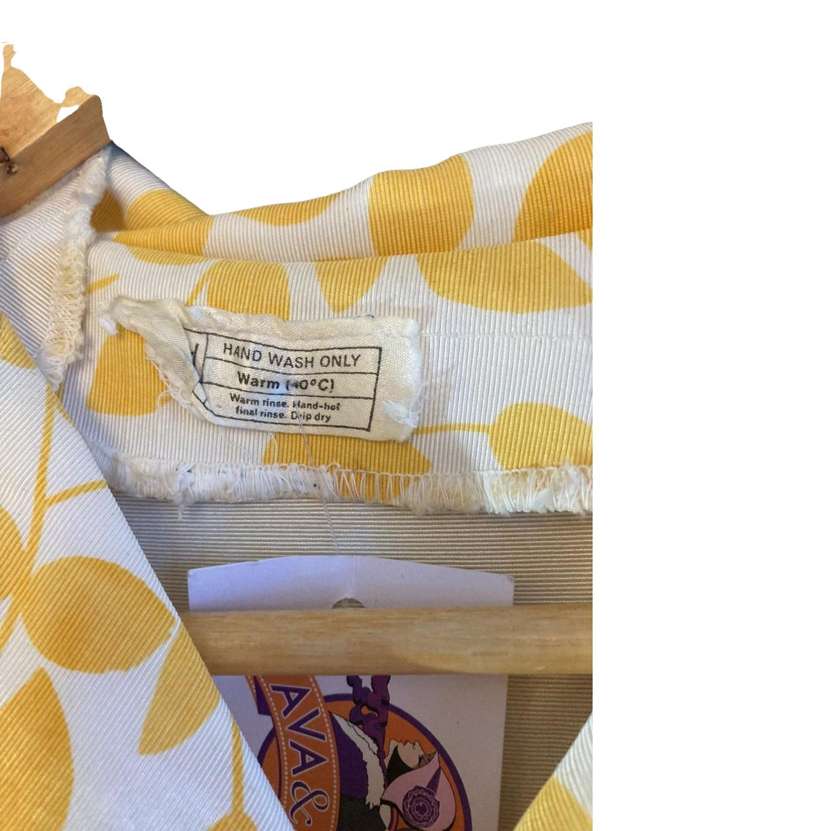 Vintage Yellow And White Sleeveless Dress UK Size 16 - Ava & Iva