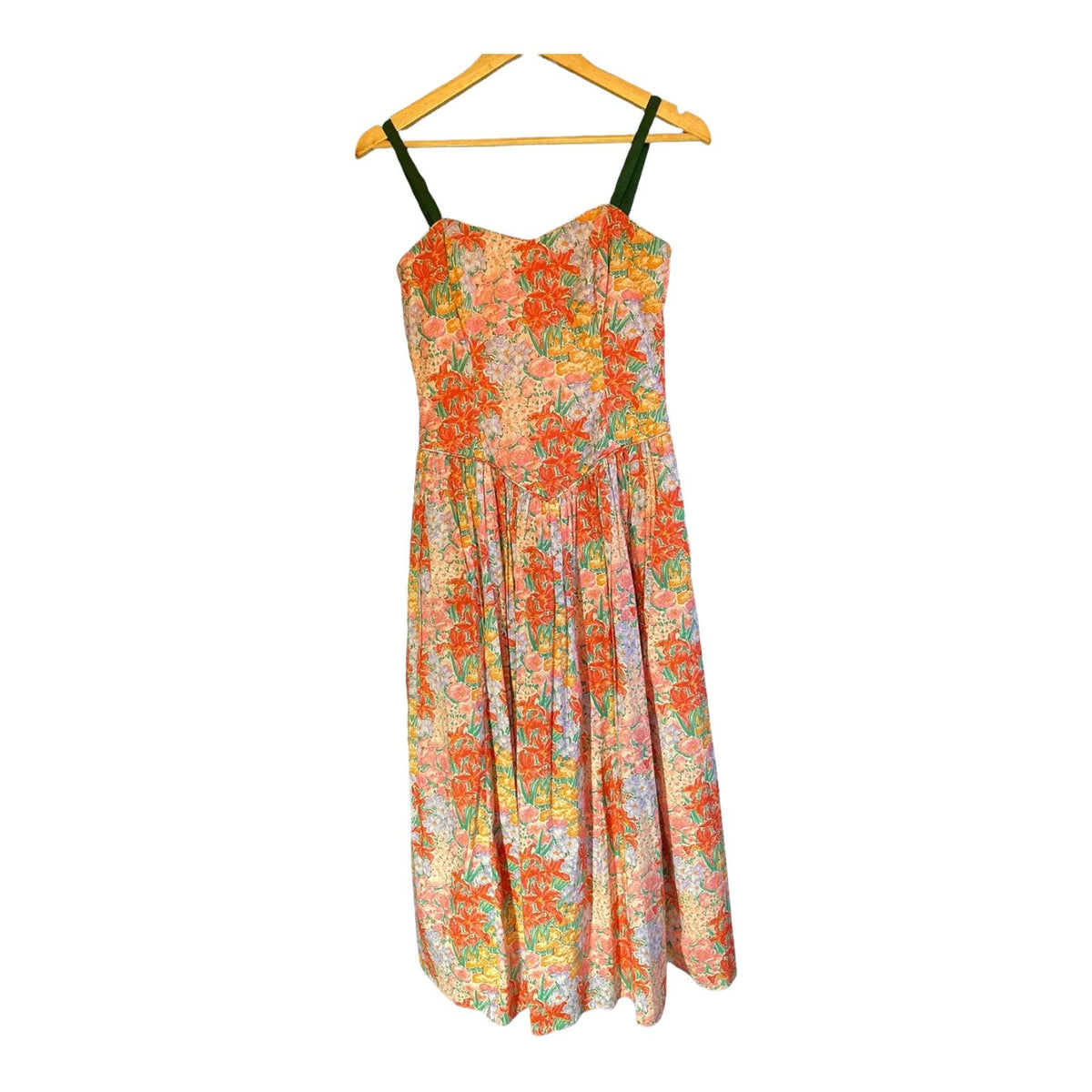 Liberty Cotton Pink Floral Patterened Strappy Dress UK Size 12 - Ava & Iva