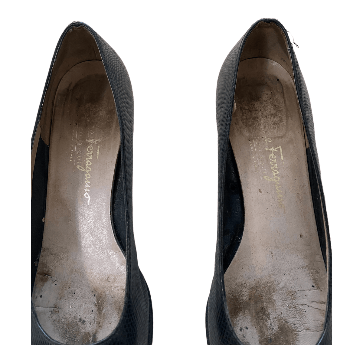 Ferragamo Leather Court Shoes Black UK 5.5 EU 38.5 - Ava & Iva