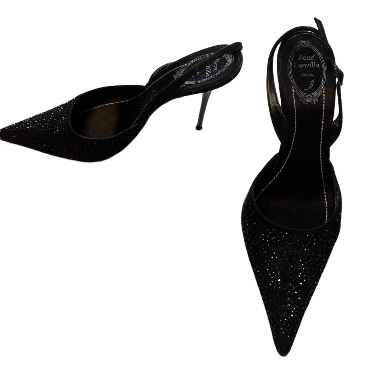 René Caovilla Suede Stiletto Heels Black UK 7 EU 40 - Ava & Iva