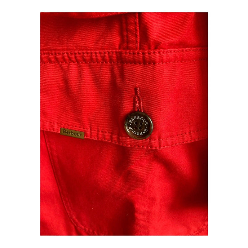 Barbour Cotton Red Long Sleeved Belted Jacket UK Size 10 - Ava & Iva
