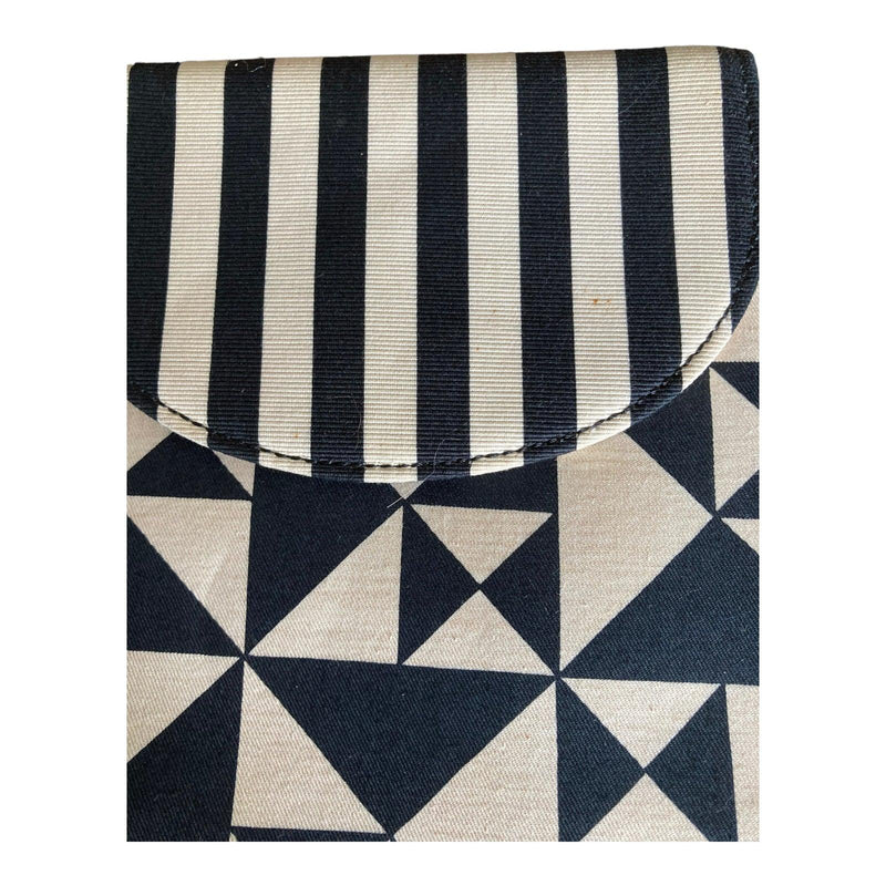 Escada Fabric Cream & Black Patterned Handbag - Ava & Iva