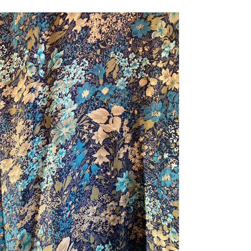 Vintage Blue Floral Long Sleeved dress UK Size 16 - Ava & Iva