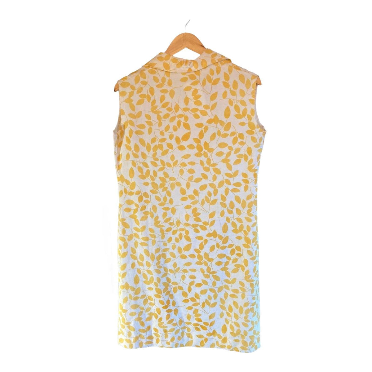 Vintage Yellow And White Sleeveless Dress UK Size 16 - Ava & Iva