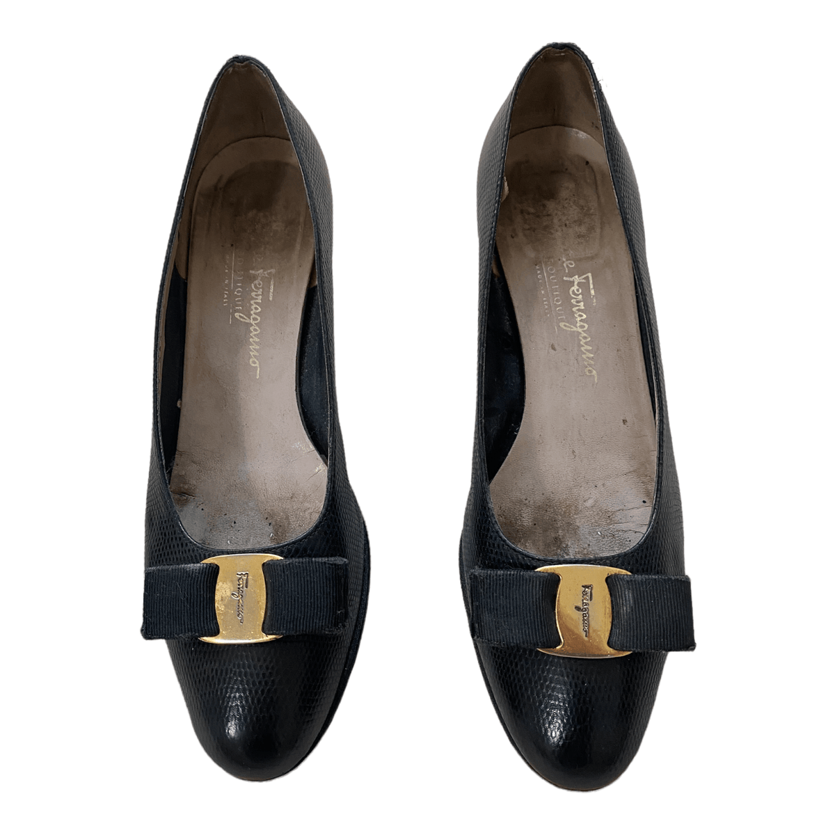 Ferragamo Leather Court Shoes Black UK 5.5 EU 38.5 - Ava & Iva