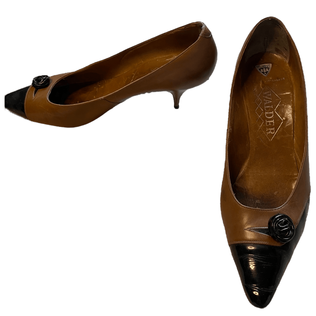 Walder Leather Court Shoes Brown UK 7 EU 40 - Ava & Iva