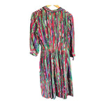 Vintage Multi-Coloured long Sleeved Dress UK Size 10 - Ava & Iva
