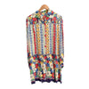 Vintage Cotton Multi-Coloured Long Sleeved Shirt Dress UK Size 18 - Ava & Iva