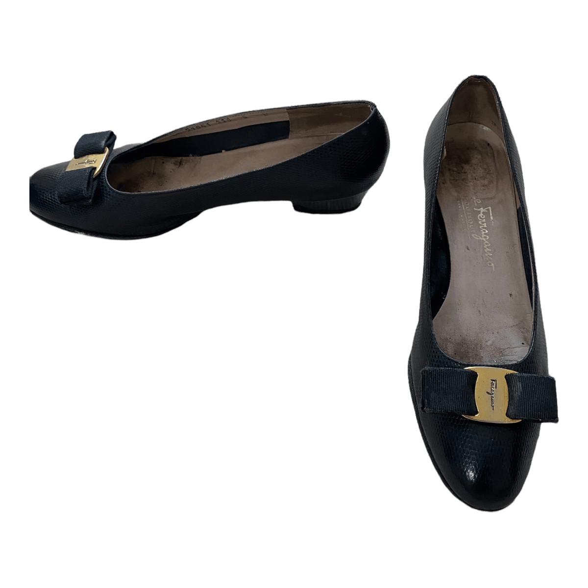 Ferragamo Leather Court Shoes Black UK 5.5 EU 38.5 - Ava & Iva