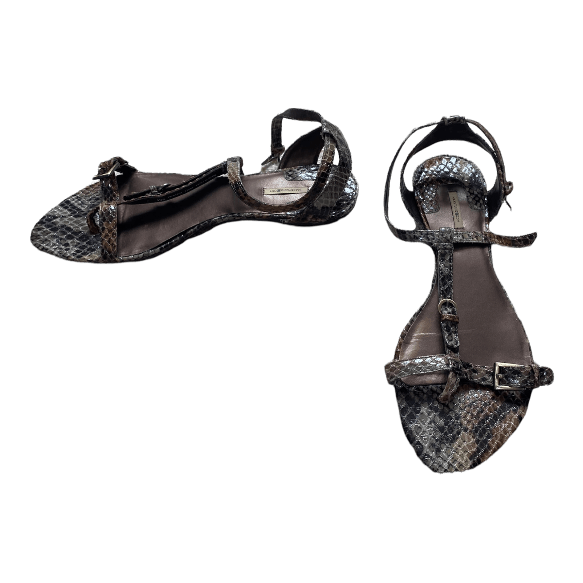 MaxStudio Snake Skin Sandals Brown UK 7 EU 40 - Ava & Iva