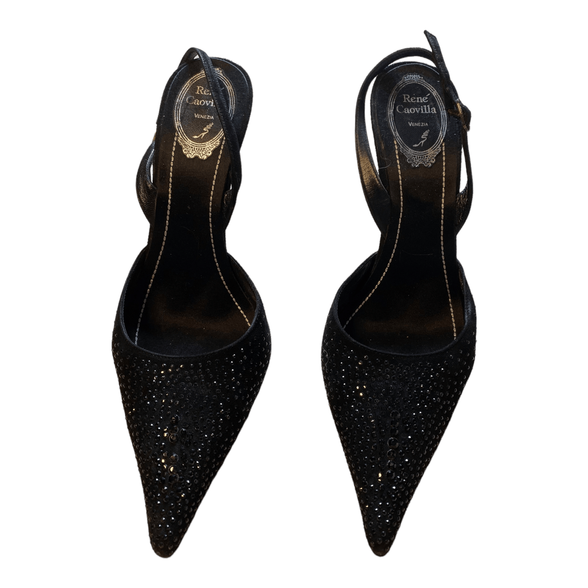 René Caovilla Suede Stiletto Heels Black UK 7 EU 40 - Ava & Iva