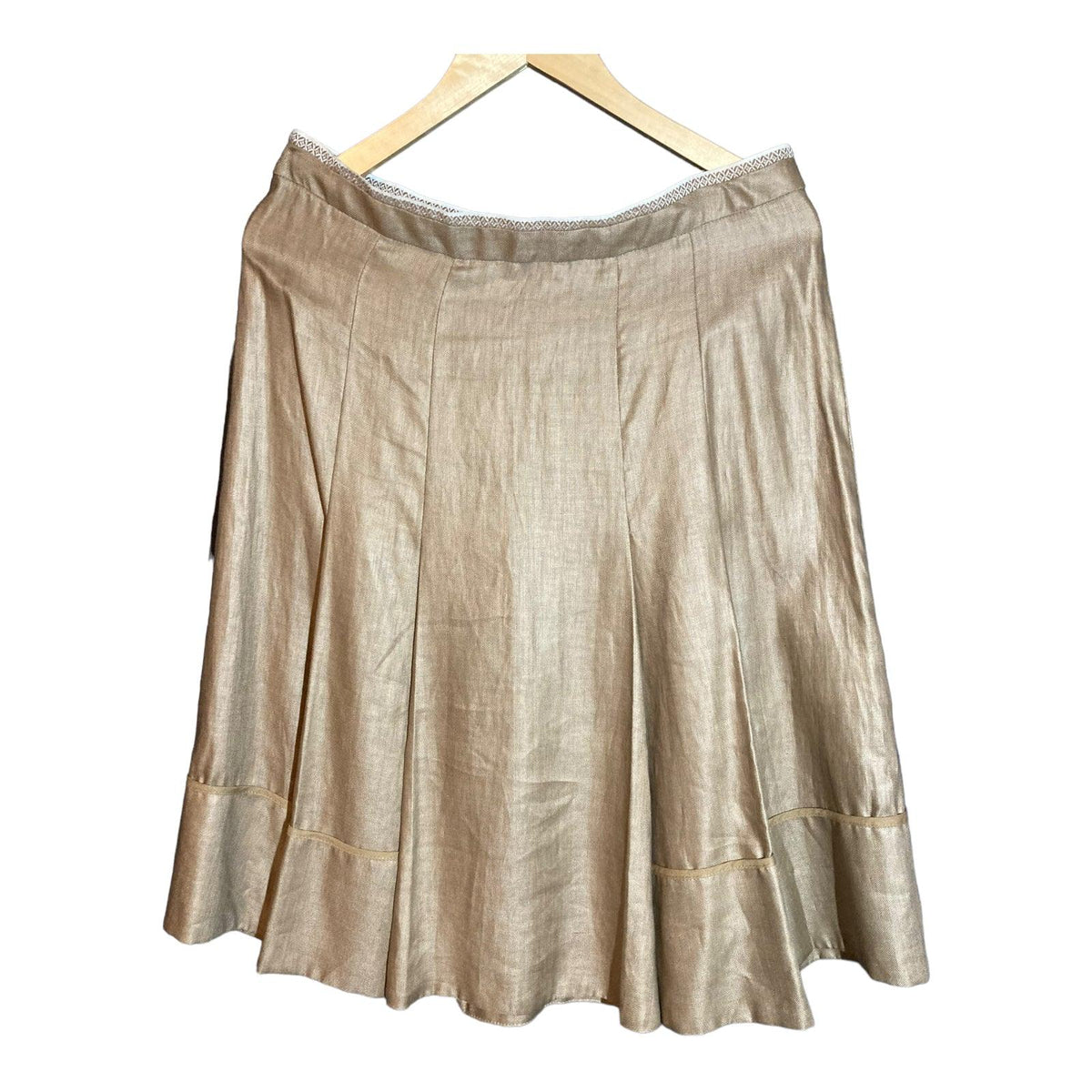 Sportmax Linen Taupe Skirt UK Size 12 - Ava & Iva