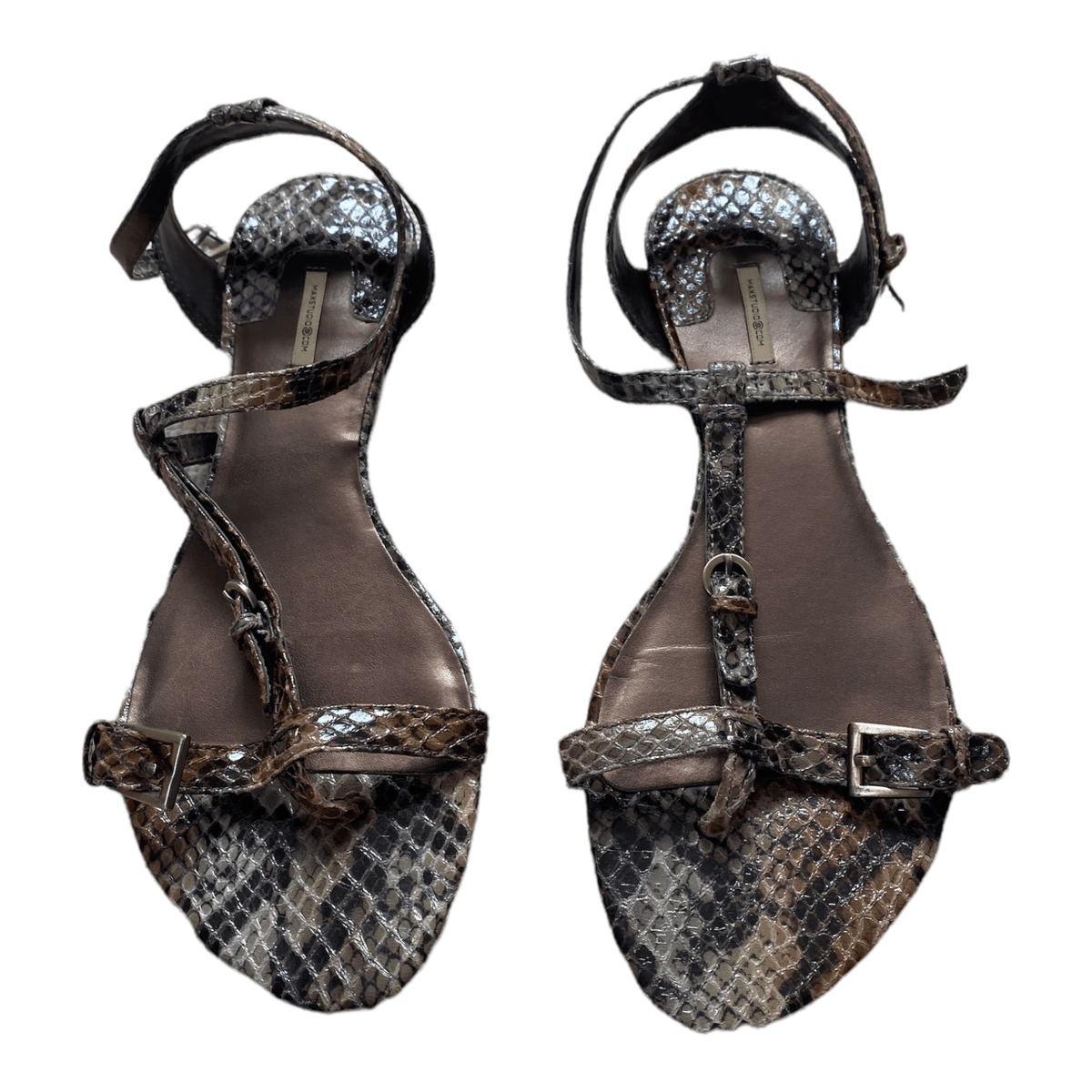MaxStudio Snake Skin Sandals Brown UK 7 EU 40 - Ava & Iva