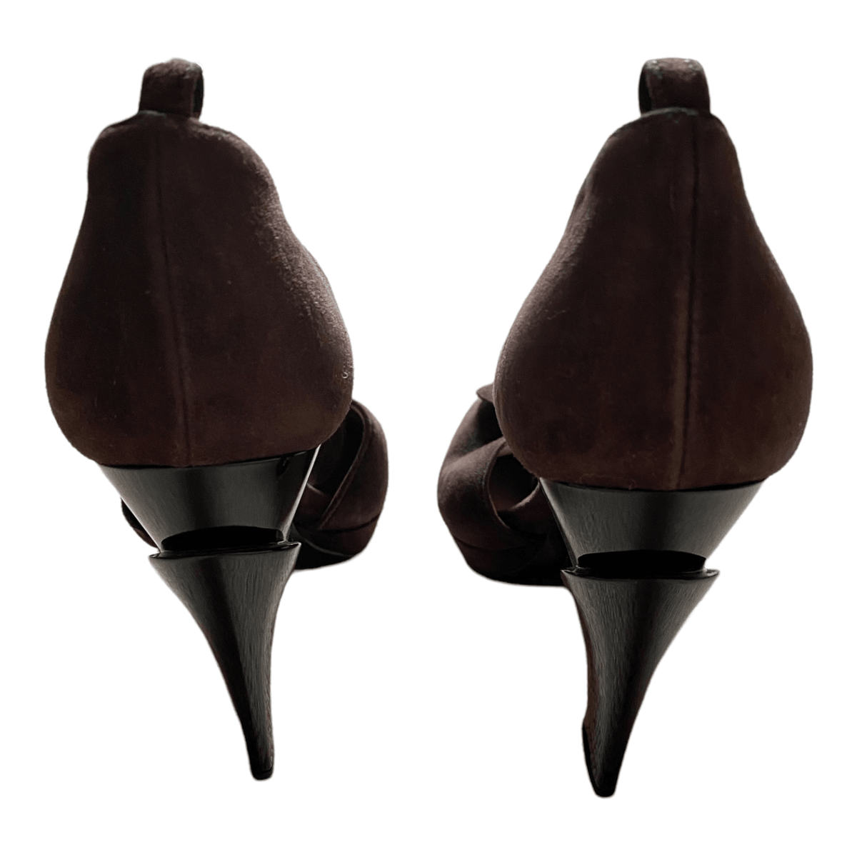 Prada Suede Block Heel Court Shoe Brown UK 5.5 EU 38.5 - Ava & Iva