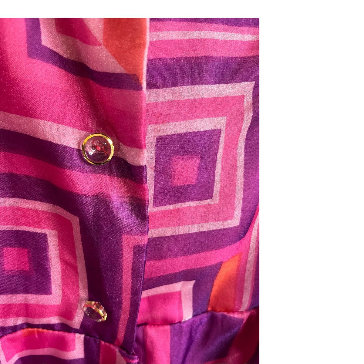 Vintage Pink Shirt Styled Long Sleeved Dress UK Size 12 - Ava & Iva