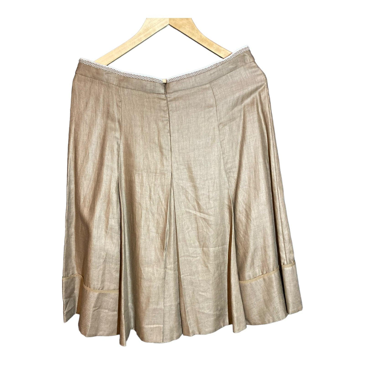 Sportmax Linen Taupe Skirt UK Size 12 - Ava & Iva