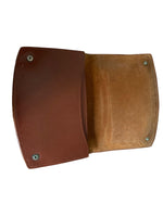 Vintage Leather Cream & Brown Snakeskin Clutch Bag - Ava & Iva