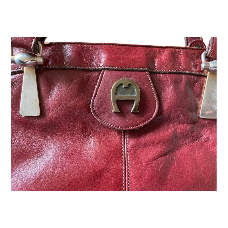 Genne Aigner Handmade Leather Burgundy Handbag - Ava & Iva