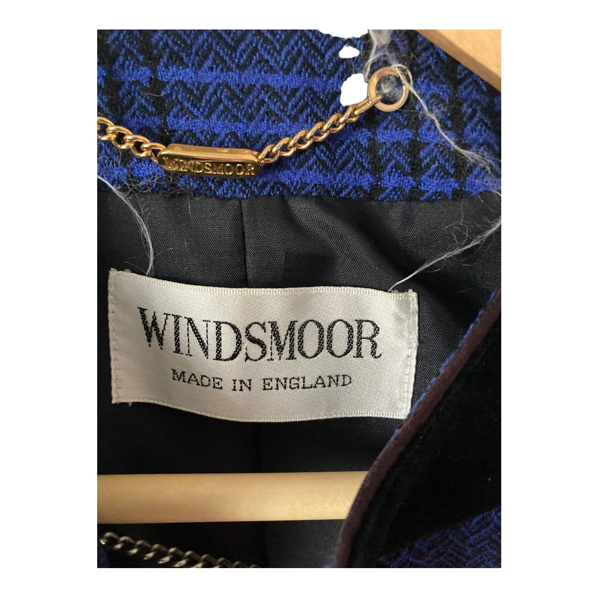 Windsmoor Wool Blue & Black Checked Long Sleeved Jacket UK Size 10 - Ava & Iva