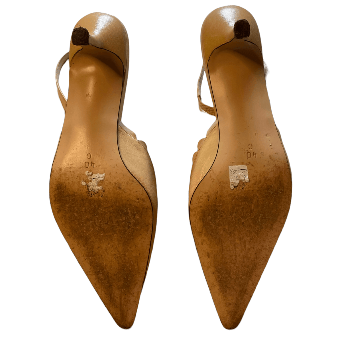 L.K Bennett Leather Kitten Heels Cream UK 7 EU 40 - Ava & Iva
