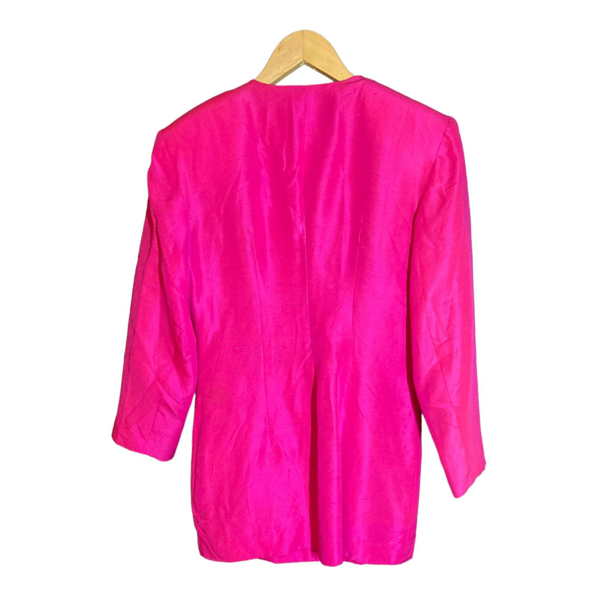 Express Silk Fuchsia Pink Long Sleeved Jacket UK Size Small - Ava & Iva
