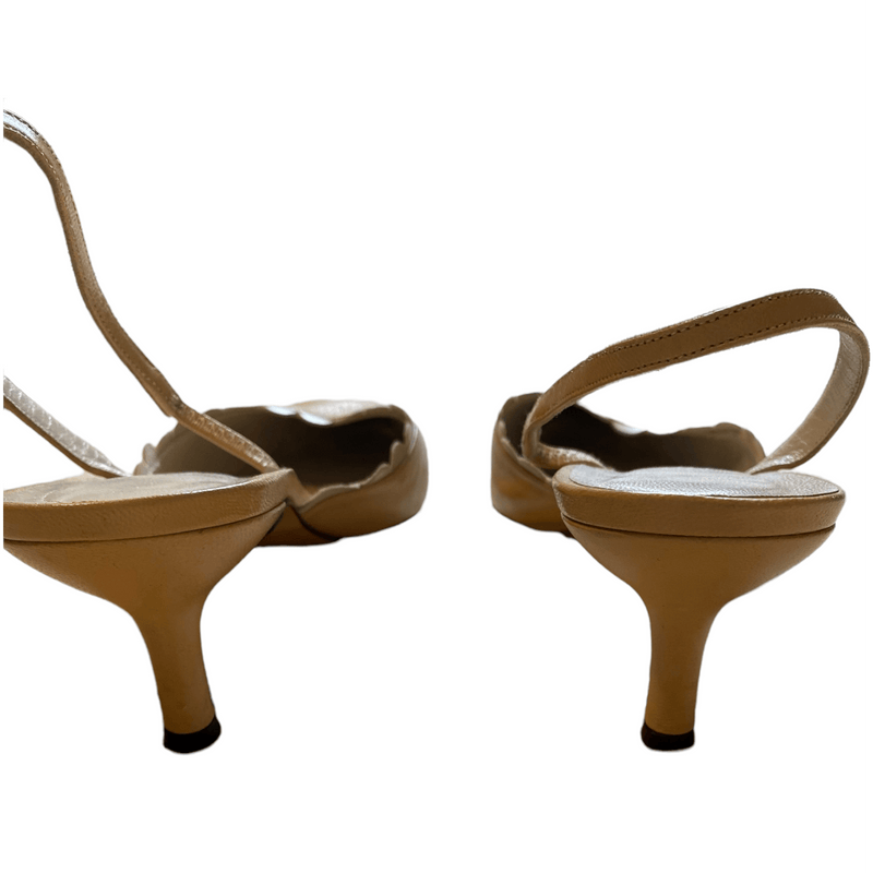 Nude leather kitten heels online