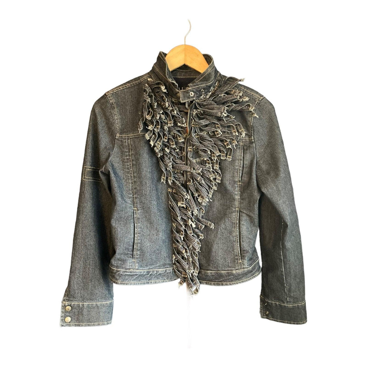 Armani Jeans Blue Denim Long Sleeved Jacket UK Size 10 - Ava & Iva